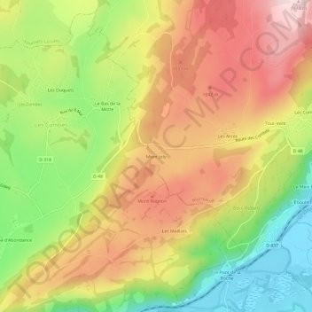 Mont Joly topographic map, elevation, terrain