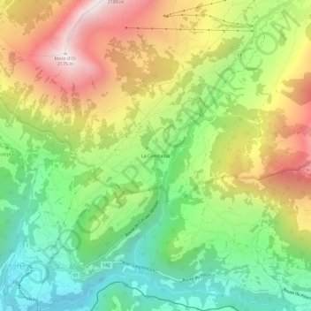 La Comballaz topographic map, elevation, terrain