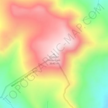 Copper Mountain topographic map, elevation, terrain