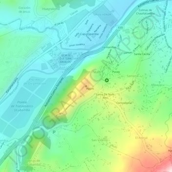 Nulti topographic map, elevation, terrain