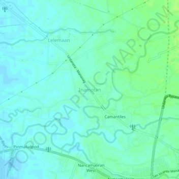 Inamotan topographic map, elevation, terrain