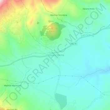 Chouara Torche topographic map, elevation, terrain