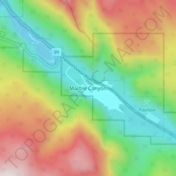 Marble Canyon topographic map, elevation, terrain