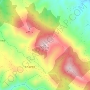 Algares topographic map, elevation, terrain
