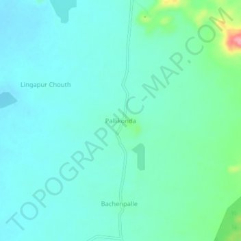 Pallikonda topographic map, elevation, terrain