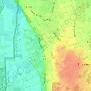 Bormig topographic map, elevation, terrain