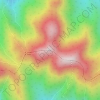 Mount Nuang topographic map, elevation, terrain