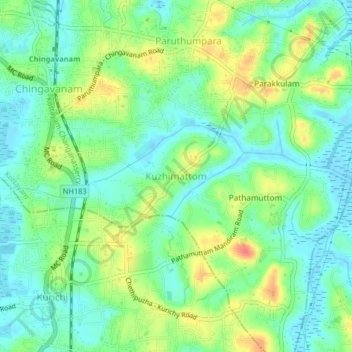 Kuzhimattom topographic map, elevation, terrain