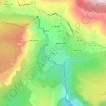 Le Château topographic map, elevation, terrain