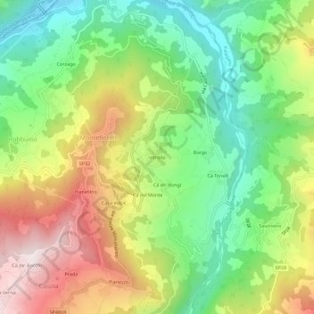 Vitriola topographic map, elevation, terrain