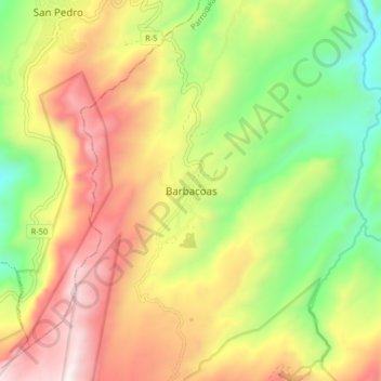 Barbacoas topographic map, elevation, terrain