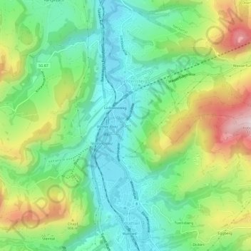 Bunt topographic map, elevation, terrain