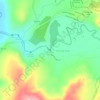 Cachoeira Grande topographic map, elevation, terrain