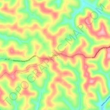 Racket topographic map, elevation, terrain