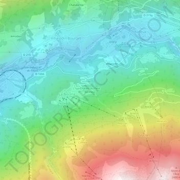 Chalets du Petit Bonheur topographic map, elevation, terrain