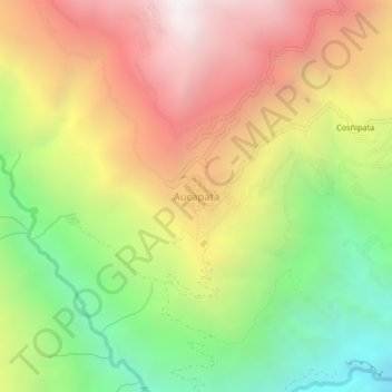 Aucapata topographic map, elevation, terrain