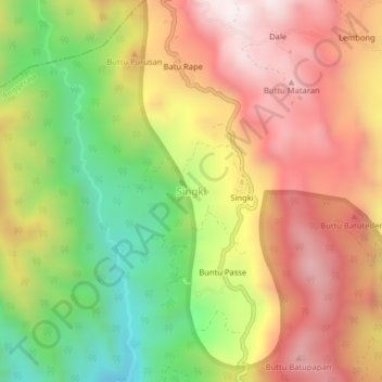 Singki topographic map, elevation, terrain