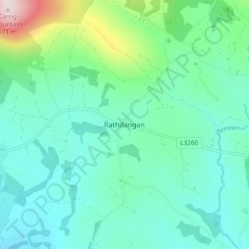 Rathdangan topographic map, elevation, terrain