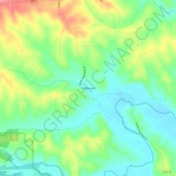 Millbrook topographic map, elevation, terrain
