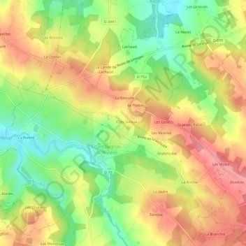 La Halte topographic map, elevation, terrain