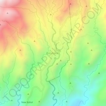 Balutakay topographic map, elevation, terrain