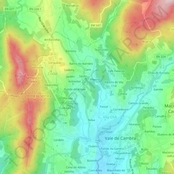 Estrada topographic map, elevation, terrain
