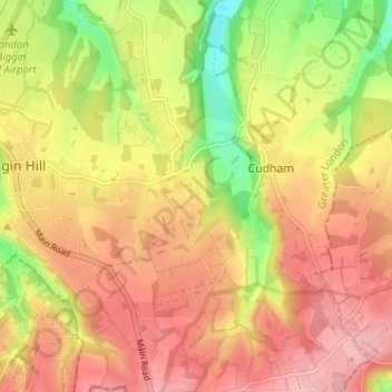 Berry's Green topographic map, elevation, terrain