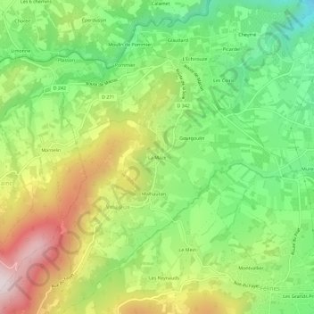 La Maze topographic map, elevation, terrain
