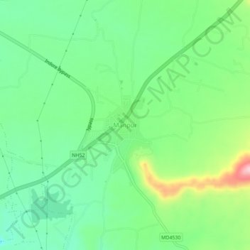 Manpur topographic map, elevation, terrain