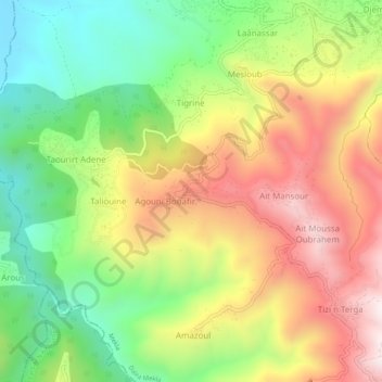 Ait Aich topographic map, elevation, terrain
