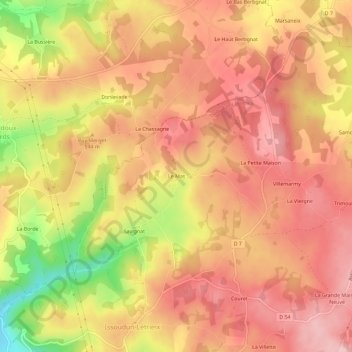 Le Mas topographic map, elevation, terrain