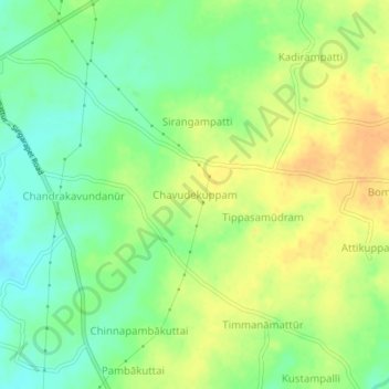Chavudekuppam topographic map, elevation, terrain