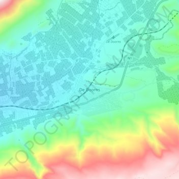 De Doorns topographic map, elevation, terrain