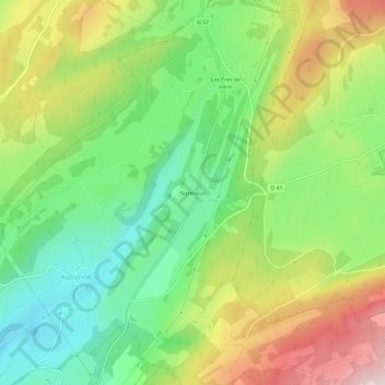 Narmaud topographic map, elevation, terrain