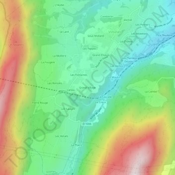 Grand Village topographic map, elevation, terrain