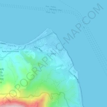 Psalidi topographic map, elevation, terrain