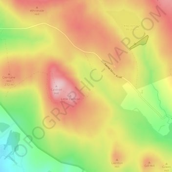 Caldron Well topographic map, elevation, terrain