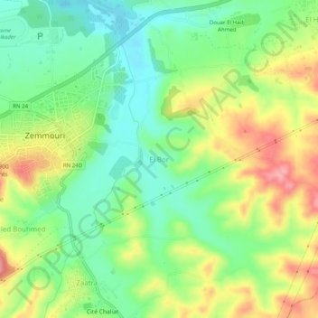 El Bor topographic map, elevation, terrain