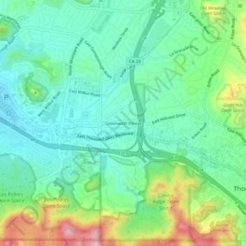 Greenwich Village topographic map, elevation, terrain