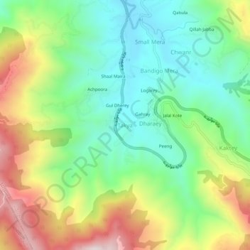 Takya topographic map, elevation, terrain