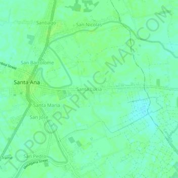 Santa Lucia topographic map, elevation, terrain