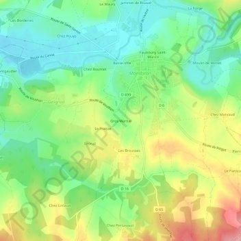 Gros Martial topographic map, elevation, terrain
