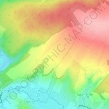 Bertrichamp topographic map, elevation, terrain