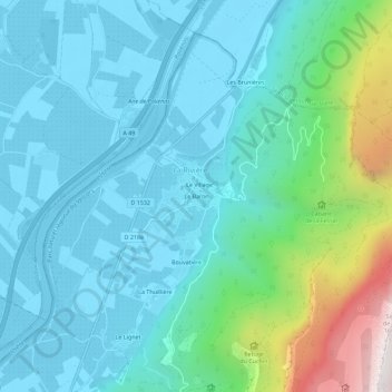 Le Baron topographic map, elevation, terrain