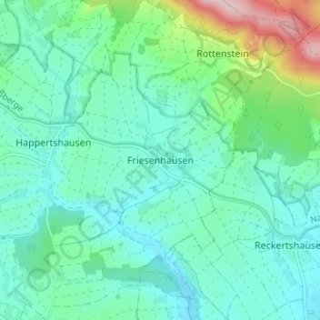 Friesenhausen topographic map, elevation, terrain