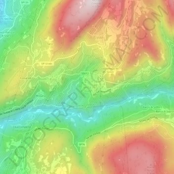 Verla topographic map, elevation, terrain