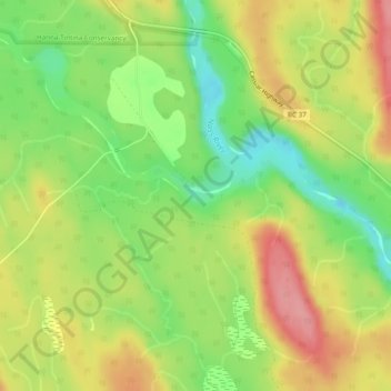 Meziadin Fishway topographic map, elevation, terrain