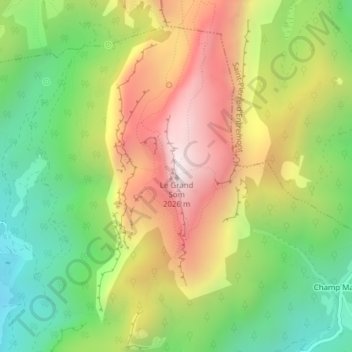 Le Grand Som topographic map, elevation, terrain