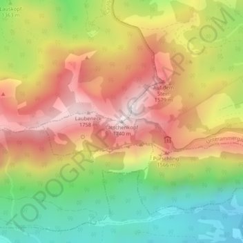Latschenkopf topographic map, elevation, terrain