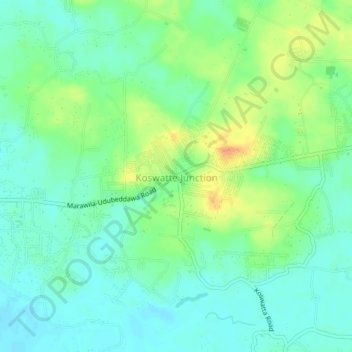 Koswatte Junction topographic map, elevation, terrain